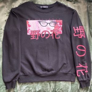 Black Sweater with anime design
